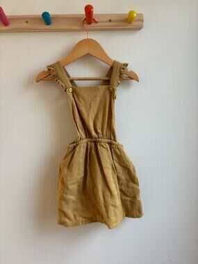 H&M Organic Cotton Mustard Dress 3-4 T